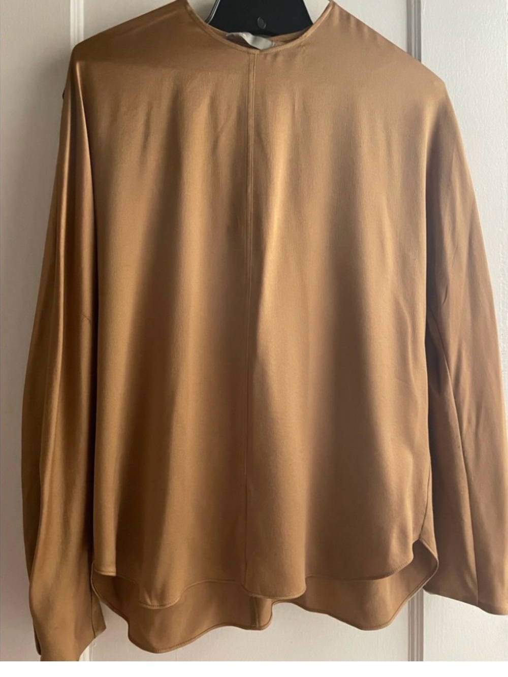 Vince long sleeve gold silk blouse